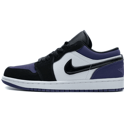 Men's Air Jordan 1 Low Black White Purple Shoes