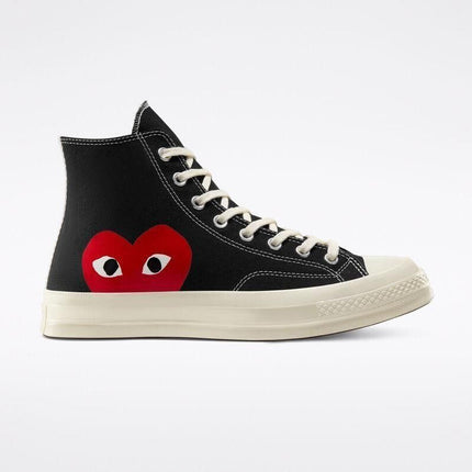 Men's Play Comme Des Garcons X Converse High Top Black Shoes
