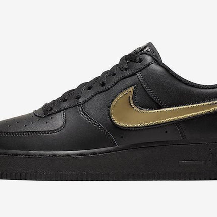 Men's Air Force 1 Low 07 Black Metallic Gold Shoes