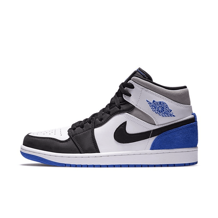 Men's Air Jordan 1 Mid White Black Royal Shoes