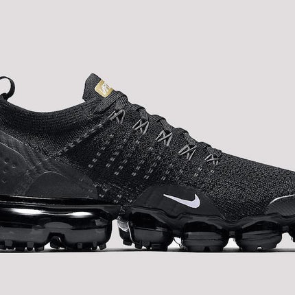Men's Vapormax 2.0 Flyknit Black Metallic Gold Shoes