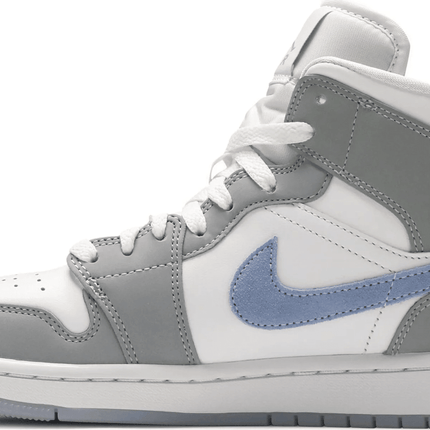 Men's Air Jordan 1 Mid Wolf Grey Aluminum Shoes