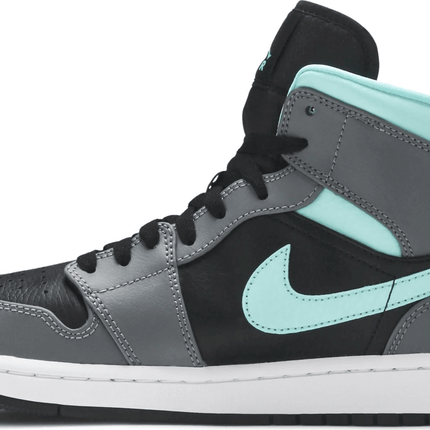 Men's Air Jordan 1 Mid Grey Aqua Shoes
