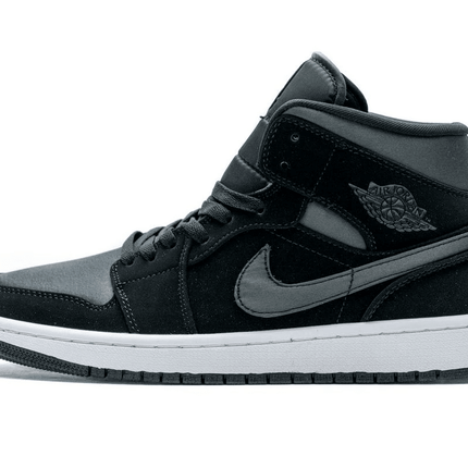 Men's Air Jordan 1 Mid White Black Grey Shoes