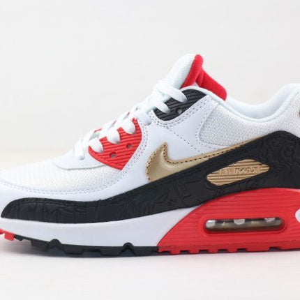 Men's Air Max 90 Red Gold Shoes