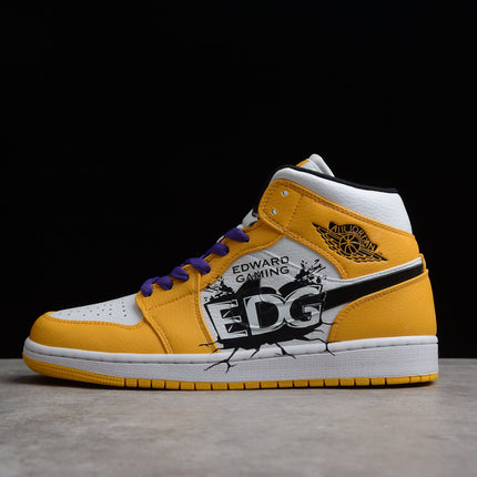 Men's Air Jordan 1 EDG Mid Lakers Shoes