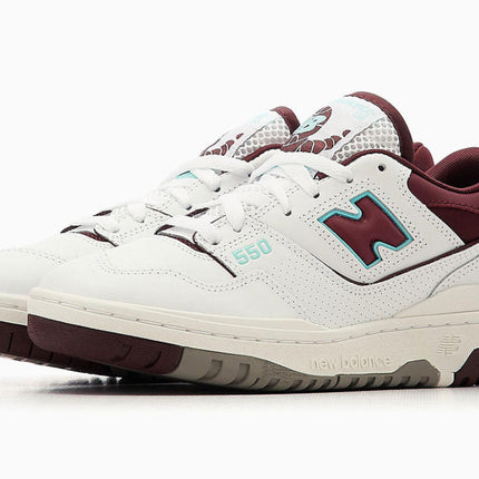 Men's New Balance 550 Burgundy Cyan Shoes
