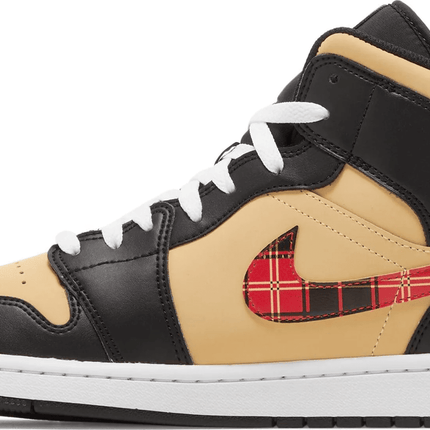 Men's Air Jordan 1 Mid Tartan Swoosh Shoes