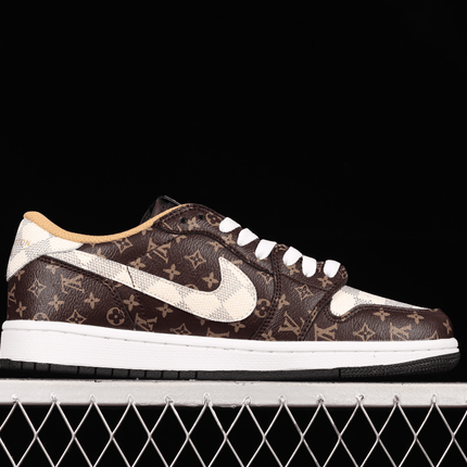 Men's Air Jordan 1 Low x Travis Scott OG LV Monogram Brown Shoes