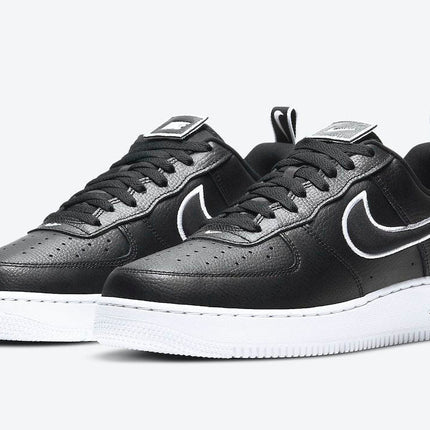 Men's Air Force 1 Low Velcro Patches and Oversized Heel Tabs Black Shoes
