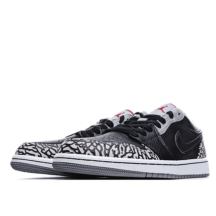 Men's Air Jordan 1 Low Black Cement Shoes
