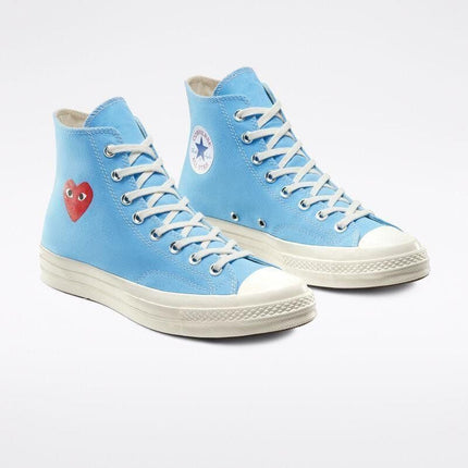 Men's Play Comme Des Garcons X Converse High Top Blue Shoes