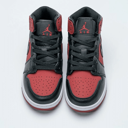 Men's Air Jordan 1 Mid Banned Gym Red Black Shoes