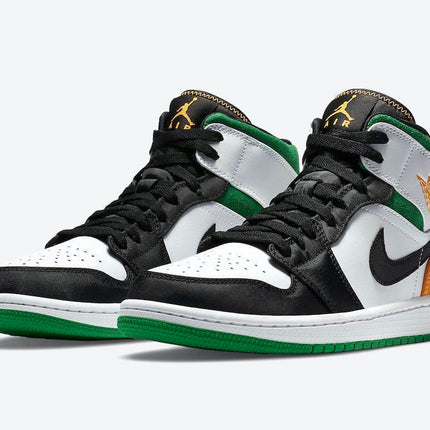 Men's Air Jordan 1 Mid White Black Green Shoes