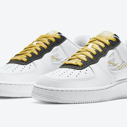 Men's Air Force 1 Low Gold Reflective Zebra Swooshes Shoes