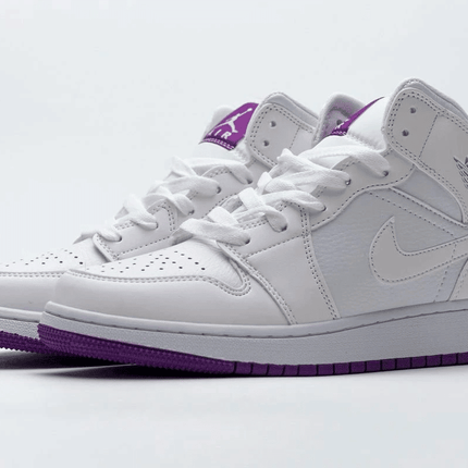 Men's Air Jordan 1 Mid White Fuchsia Blast Shoes