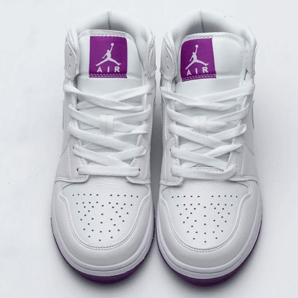 Men's Air Jordan 1 Mid White Fuchsia Blast Shoes