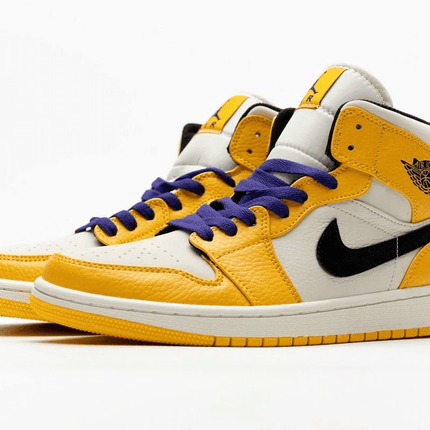 Men's Air Jordan 1 Mid Lakers Shoes