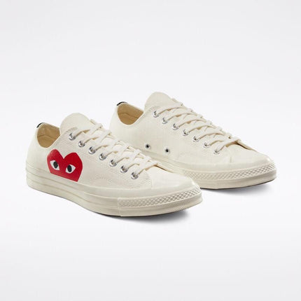 Men's Play Comme Des Garcons X Converse Low Top White Shoes