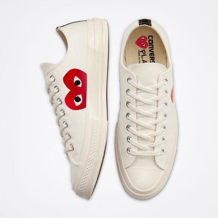 Men's Play Comme Des Garcons X Converse Low Top White Shoes