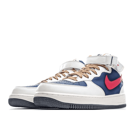 Men's Air Force 1 Mid Beige Dark Blue Shoes