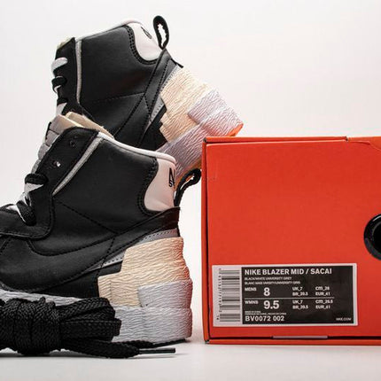 Men's Sacai x Blazer Mid Black Grey Shoes