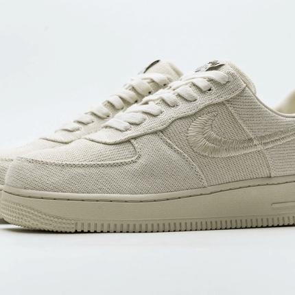 Men's Stussy x Air Force 1 Low Fossil Stone Shoes