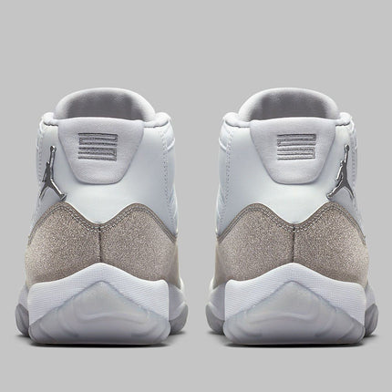 Men's Air Jordan 11 White Metallic Silver Shoes
