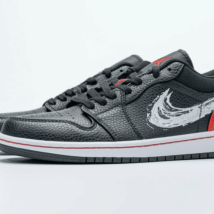 Men's Air Jordan 1 Low Brushstroke Swoosh Shoes