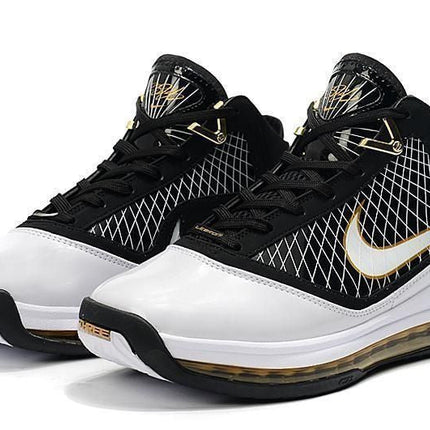 Men's Air Max Lebron 7 VII Black White Gold Shoes