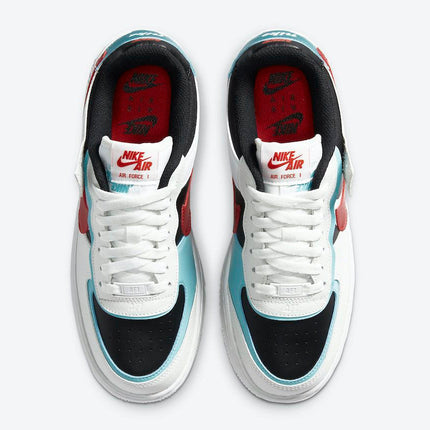 Men's Air Force 1 Shadow Bleached Aqua Chile Red Shoes