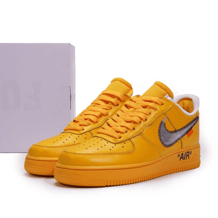 Men's Off White x Air Force 1 Low University Gold Shoes