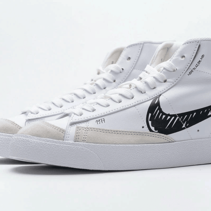 Men's Blazer Mid 77 Black White Line Shoes