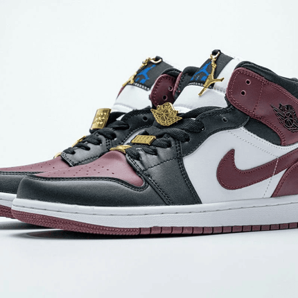 Men's Air Jordan 1 Mid Marron Black Gold Shoes