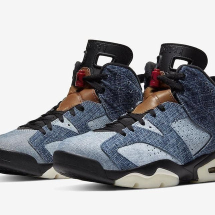 Men's Air Jordan 6 Black Washed Denim Shoes