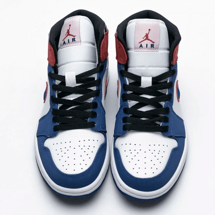 Men's Air Jordan 1 Mid Multicolor Swoosh Shoes
