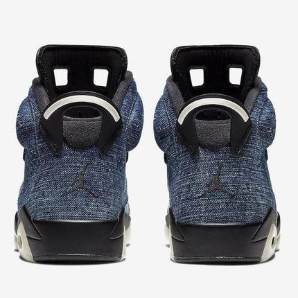 Men's Air Jordan 6 Black Washed Denim Shoes