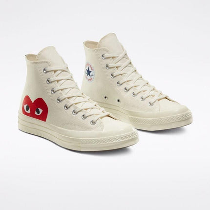 Men's Play Comme Des Garcons X Converse High Top White Shoes