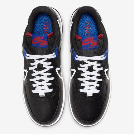 Men's Air Force 1 React Black With Red and Blue Shoes
