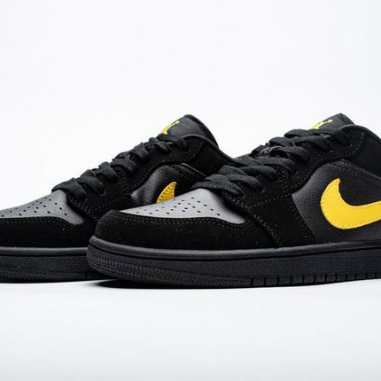 Men's Air Jordan 1 Low Black Gold Shoes