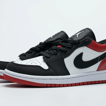 Men's Air Jordan 1 Low Black White Red Shoes