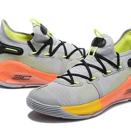 Men's Curry 6 Christmas Grey Orange Shoes