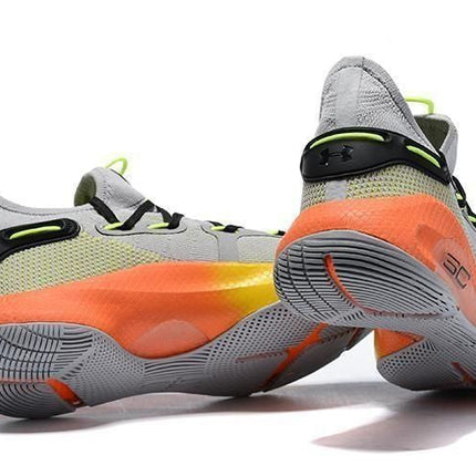 Men's Curry 6 Christmas Grey Orange Shoes