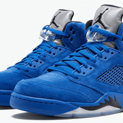 Men's Air Jordan 5 Retro Blue Suede Shoes