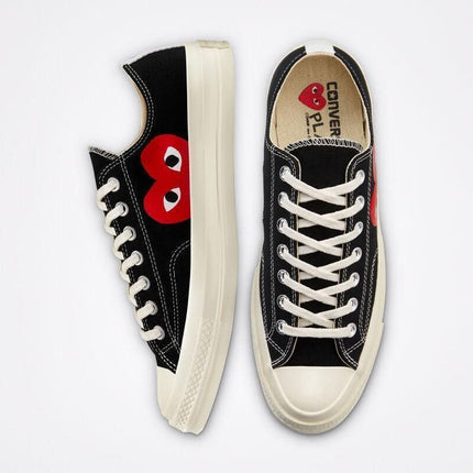 Men's Play Comme Des Garcons X Converse Low Top Black Shoes