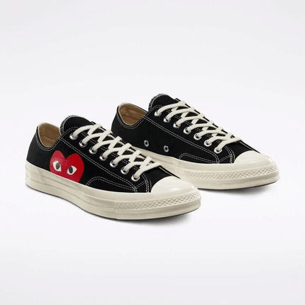 Men's Play Comme Des Garcons X Converse Low Top Black Shoes