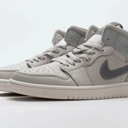 Men's Air Jordan 1 Mid Light Bone Grey Fog Shoes