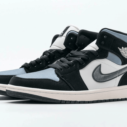 Men's Air Jordan 1 Mid Satin Grey Shoes