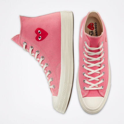 Men's Play Comme Des Garcons X Converse High Top Pink Shoes