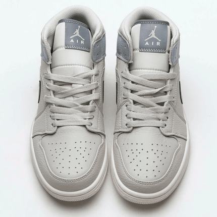 Men's Air Jordan 1 Mid Light Bone Grey Fog Shoes